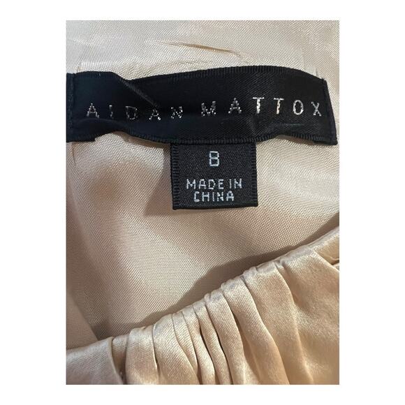 Aidan Mattox 100% Silk Formal Dress Gown Gold Prom Homecoming Wedding Small - Picture 3 of 11